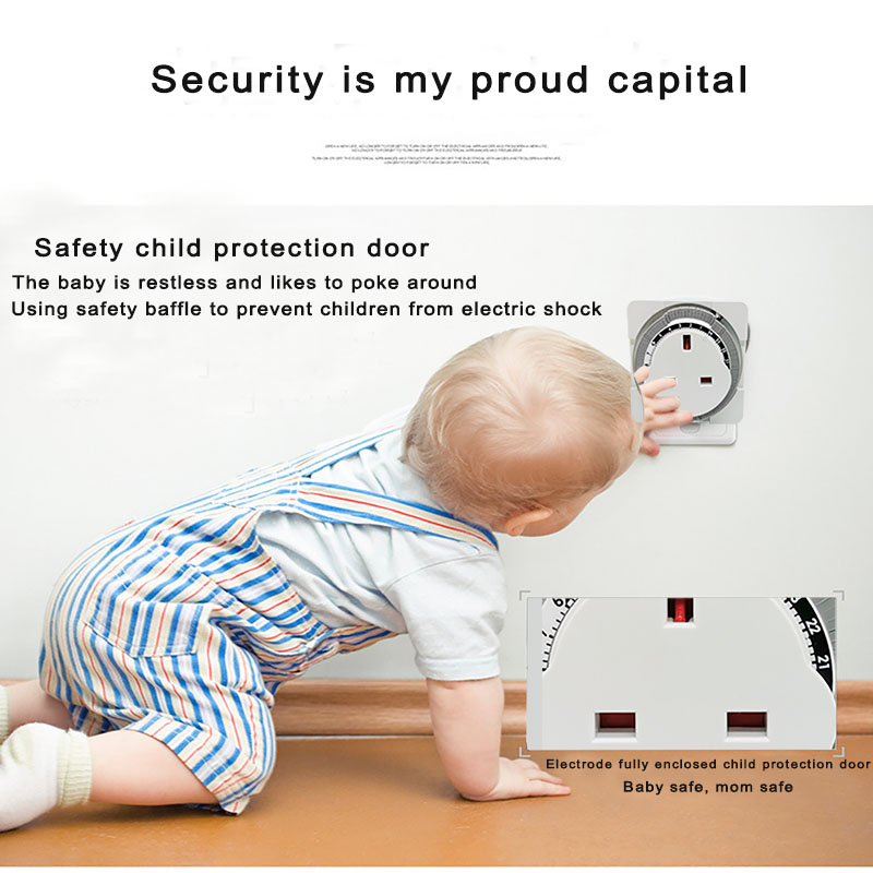 英标机械定时插座自动断电控制香港循环定时器开关家用时间掣