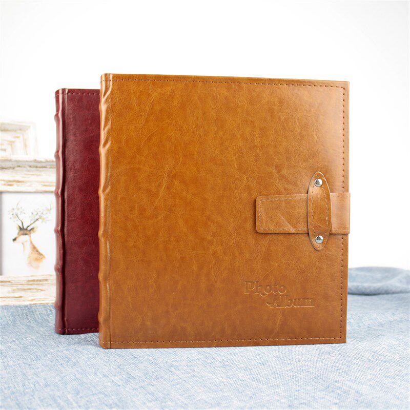 皮面带扣七寸相册 影集插页式单本放7寸照片200张精品家庭相薄