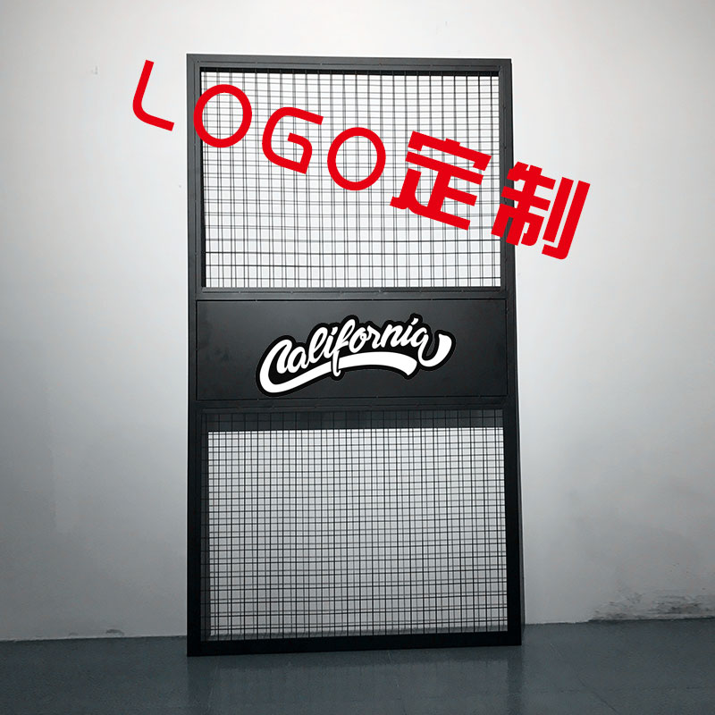 工业风简约办公室铁艺屏风隔断镂空网格墙餐厅酒吧铁丝网吊顶装饰