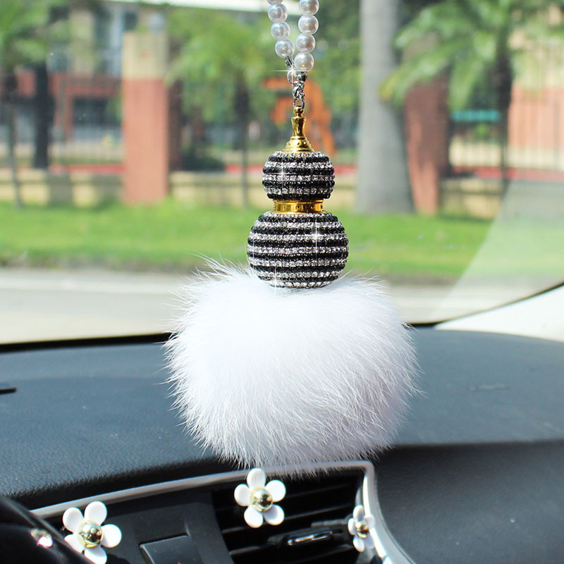 汽车挂件车内吊饰女可爱葫芦挂饰车载装饰品毛绒吊坠保平安符