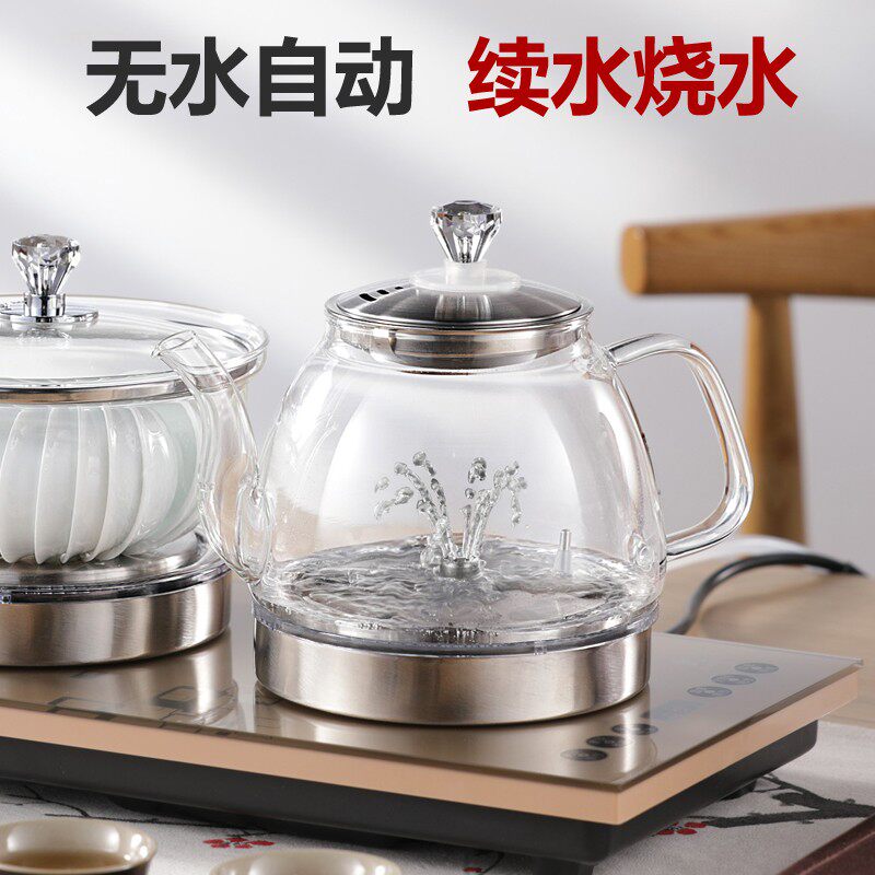 净水器底部全自动上水电热水壶蒸煮泡茶智能电茶炉玻璃保温烧水壶