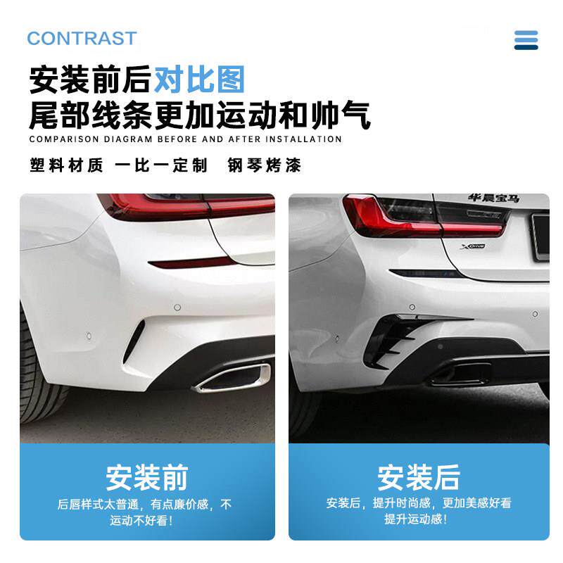 眉宇品质-适用19-款3QCFD系前后风刀包角灯眉2车黑化套件装饰2全