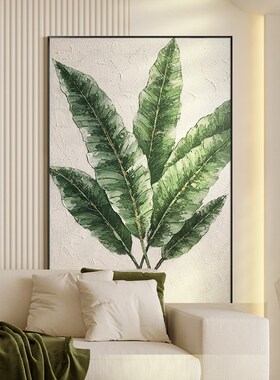 安家立业纯手绘油画现代简约沙发背景墙装饰画立体肌理感过道挂画