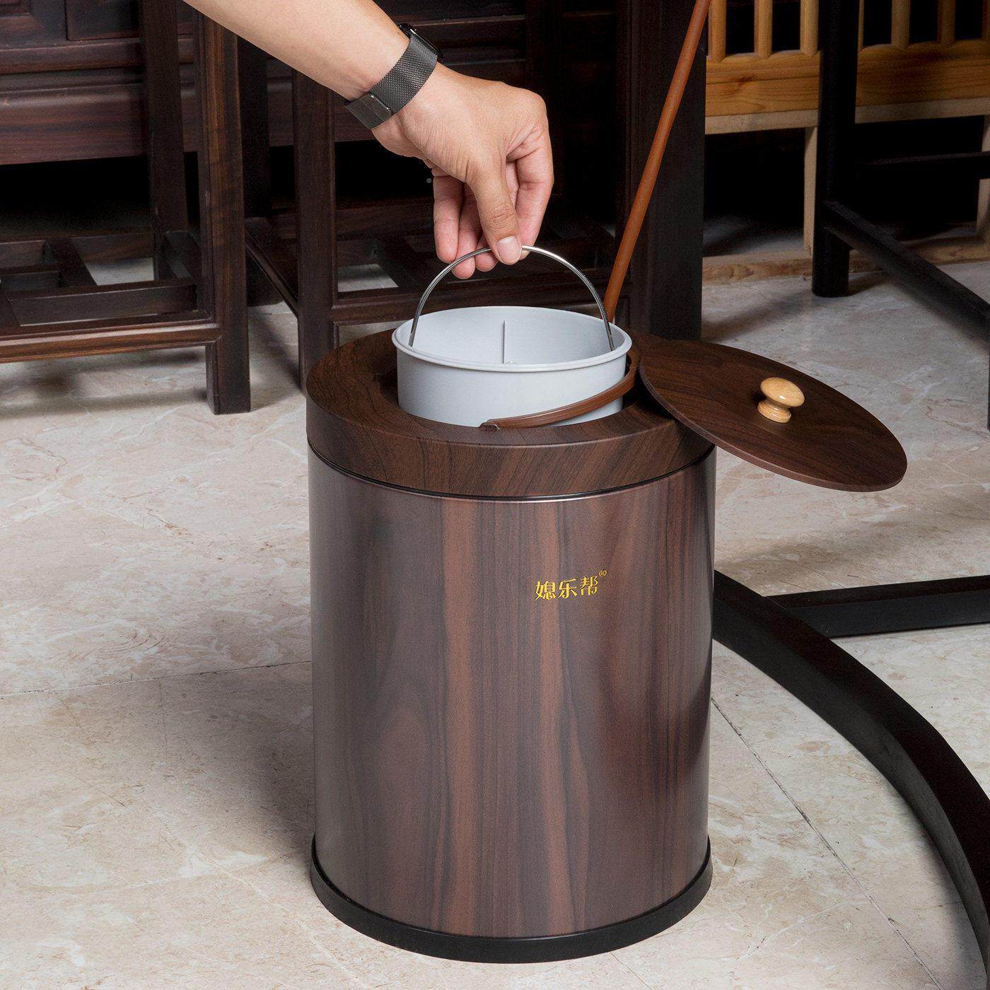中式圆形复古茶水桶新台圆形茶桶能语音提示款自动智吸水34235235