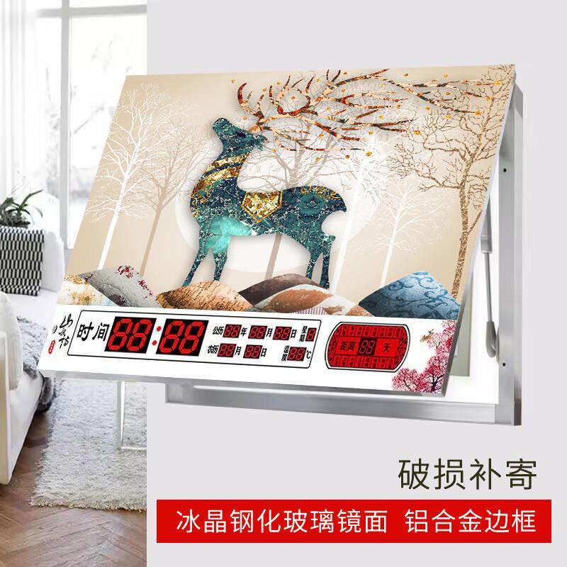 电箱万年历RVZ表装饰画冰晶挡镜面显示时间钟表遮总开关电闸箱配