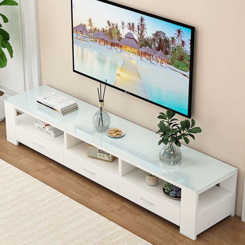 电视柜茶几组合柜套装现代简约客厅地实木柜钢化玻璃电视柜小户型