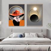 新款 北卧室床头装 欧饰画形ltao1005挂画轻奢客厅主卧房背方景墙两