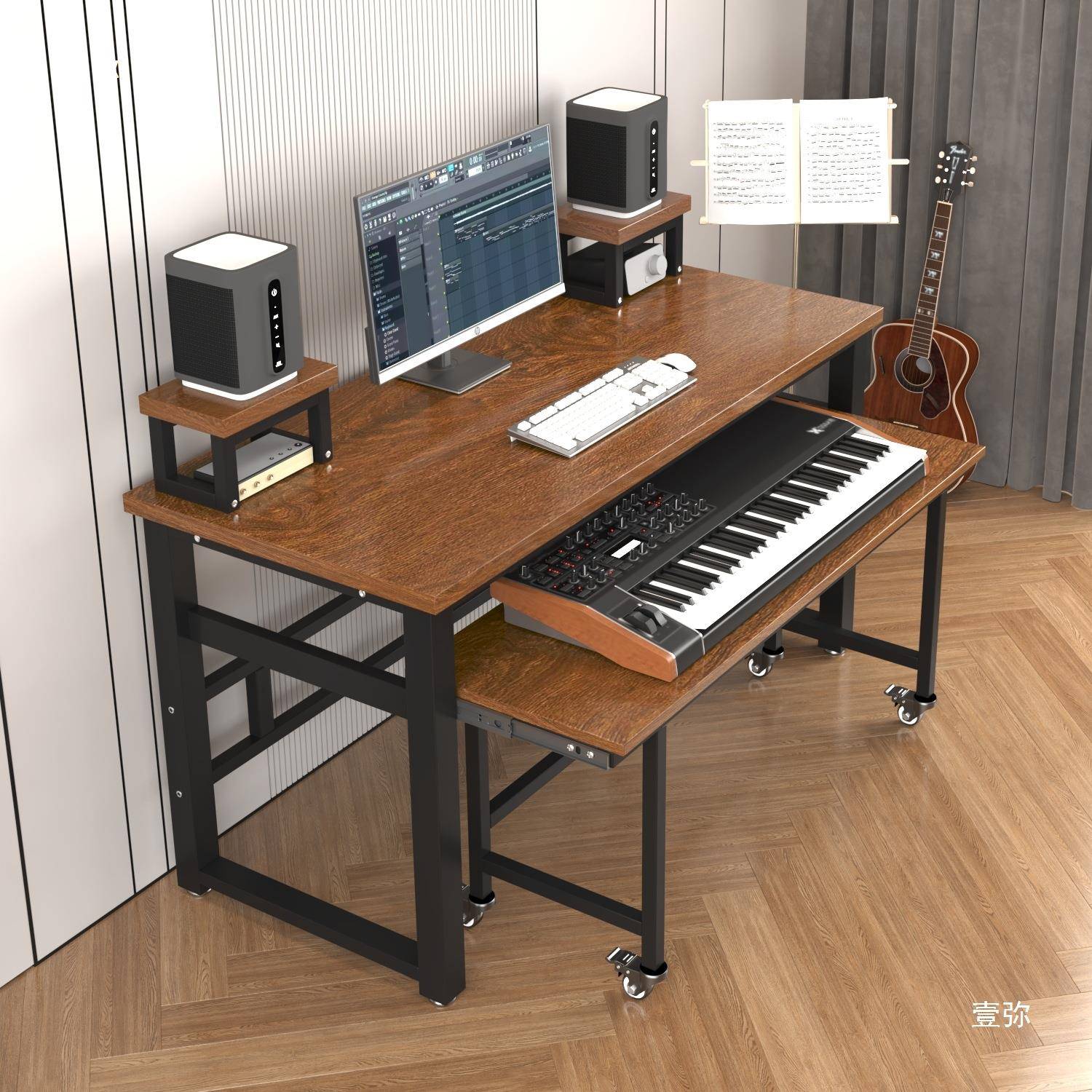 钢电琴制电子琴桌编曲工作台古琴琴桌m1idi键盘桌架调音台音乐作