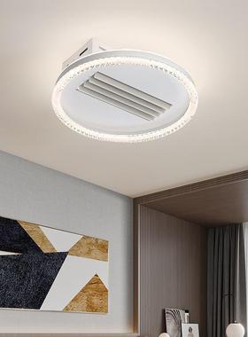 奶油眼客厅无叶风扇灯全光护创谱意60719智能形静音电隐扇一体吸