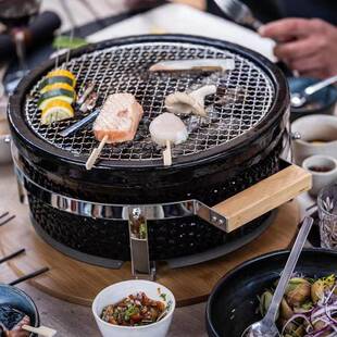 KKQHI用MSTONE户外野型营日陶式瓷烧烤架家庭院便携烧烤炉小烤肉