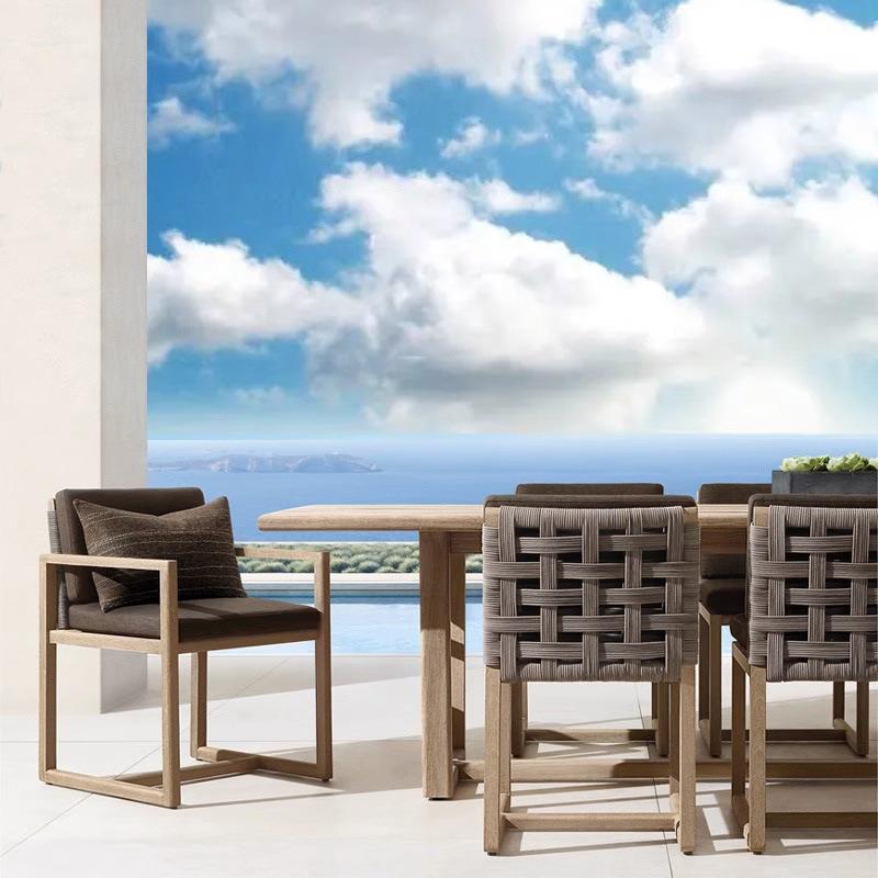 柚木椅餐人设计师墅别椅子防腐款名宿Q059庭院单露天酒店防水户外