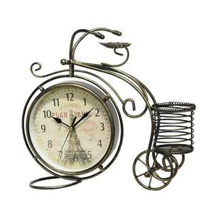 欧式静台钟卧室客厅台钟表件田园铁音艺摆小钟式钟座钟YTV时钟
