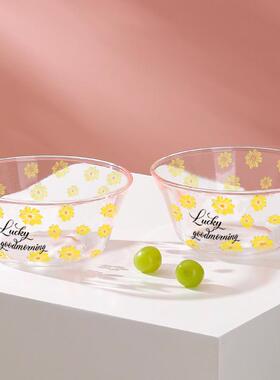 雏菊列85汤0系ml玻F9679M9M璃大家碗用米饭碗碗水果沙拉碗