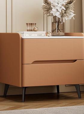 床头柜实木卧室家用储轻奢现代简纳56325约收柜小户型高档岩板床