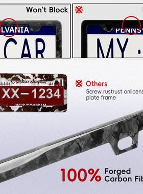 跨境汽车碳纤牌维改牌照框95168美式车牌架装干碳照托全碳装饰框