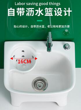 cs拖布池布池地式落墩682高脚拖把池家用阳洗台卫生间地盆大号带