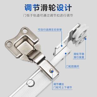 无下轨大衣柜折叠门轨道过道房门衣帽间推拉移门吊滑对折五金配件