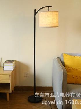 境马逊创意款现代简亚约LED室落地灯卧客厅书房77833跨轻奢亚麻落