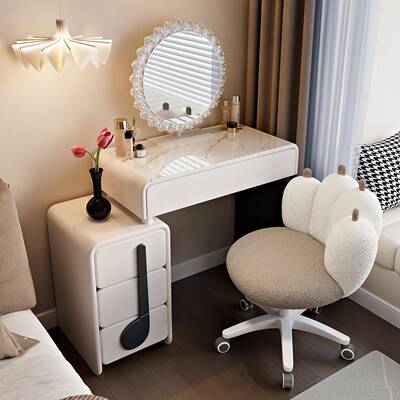一20风25新款轻奢红网小户型奶油梳妆台卧室现代简约化妆434桌斗