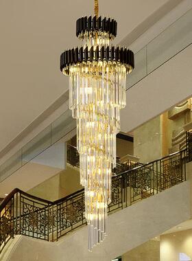 别墅酒店工程非标创灯具楼梯旋转长灯吊水晶71873灯意现代简约轻