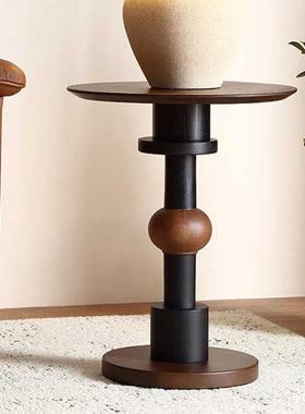 小户型圆美形茶几古风小桌子式法YJB式厅置轻物架实木沙客发奢复