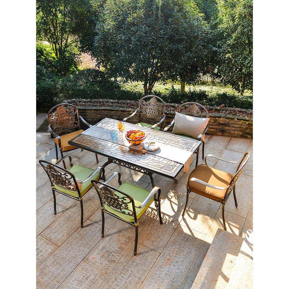 野人谷户椅外桌休闲阳台院花园露台桌椅铸铝椅子室庭84161桌椅外