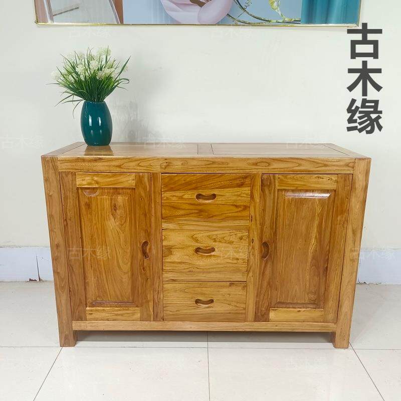 实木餐边柜双层超深客厅置物架复古储物柜阳台厨房35面宽收纳柜