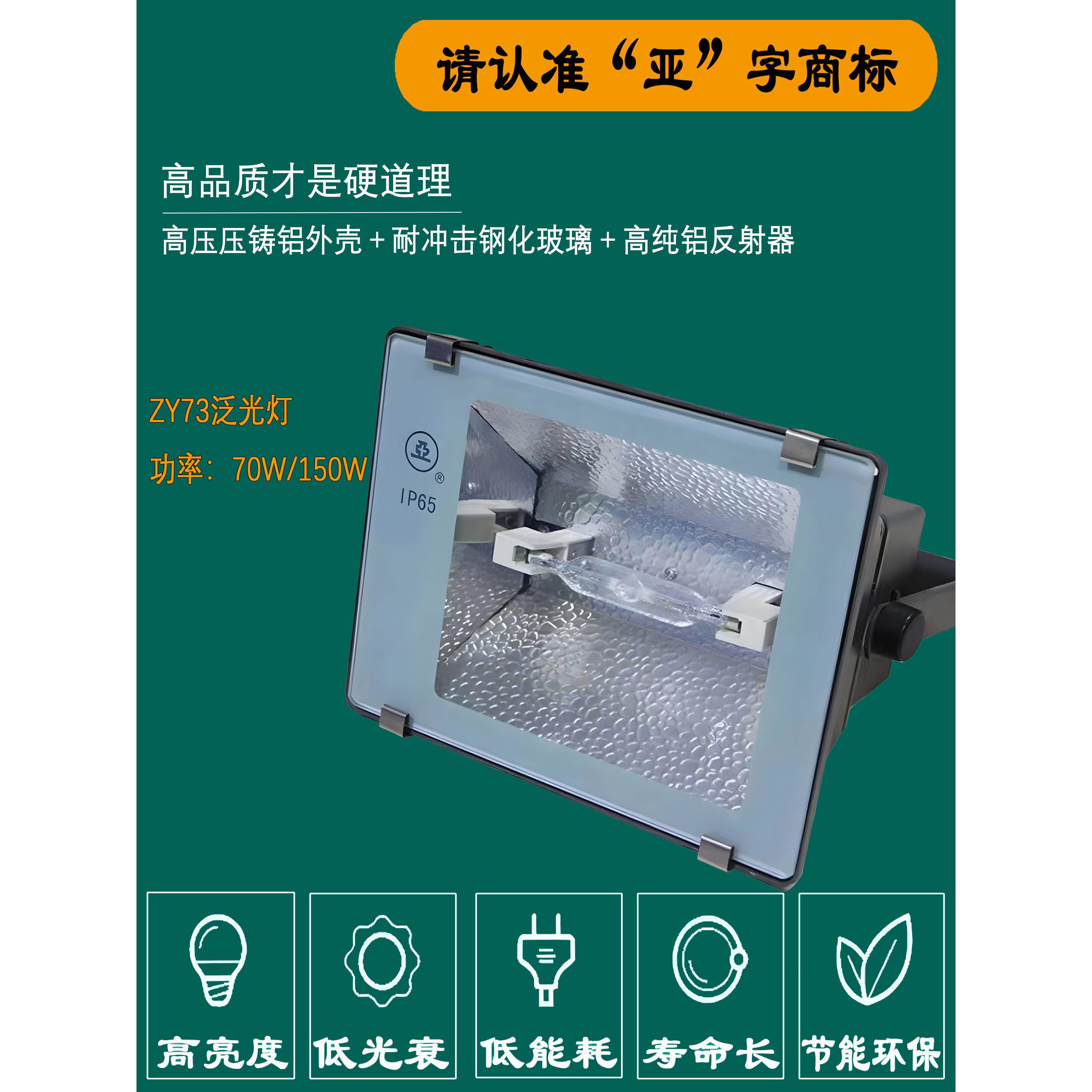 上海世纪亚明ZY73金卤灯ZY303钠灯投光灯泛光灯户外防水射灯150W