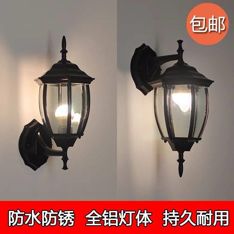 欧式壁灯新款户外灯过道阳台庭院防水室外复古六角户外墙壁灯包邮