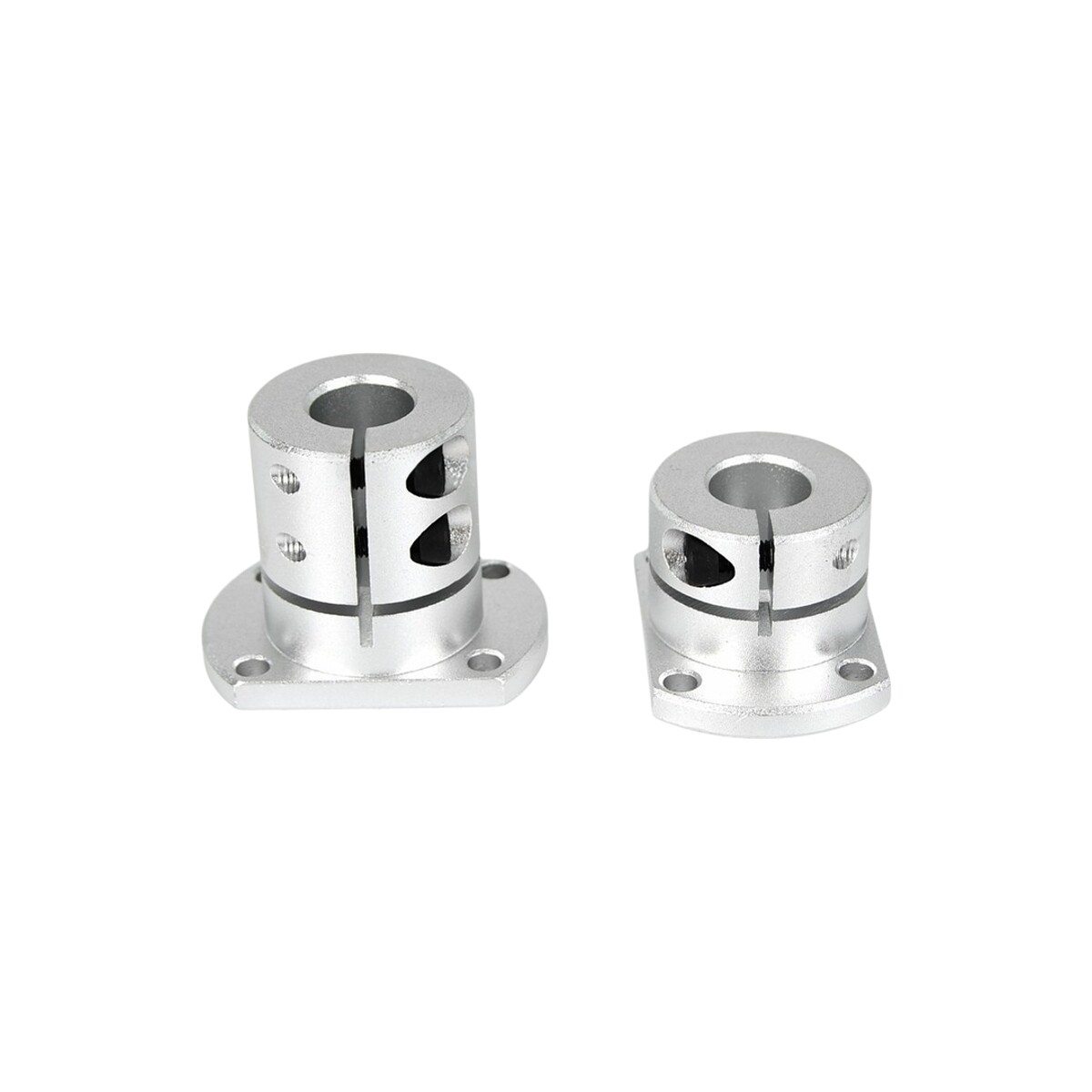 45号钢开口型法兰导向轴固定座圆型H型方型支座加长锁紧底座16 20