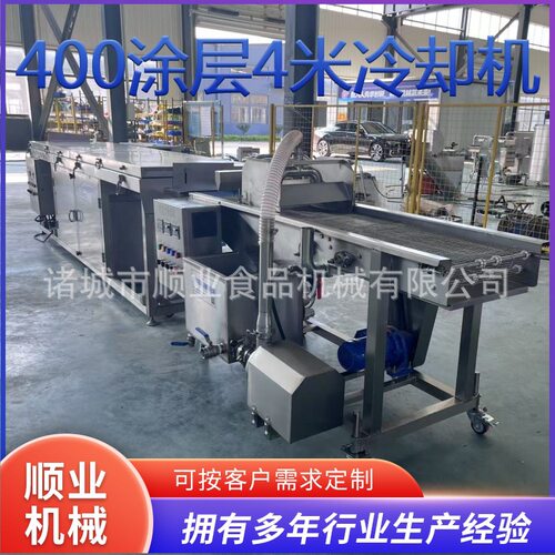 400小型巧克力涂层机 全自动饼干巧克力涂层4米长冷却生产流水线