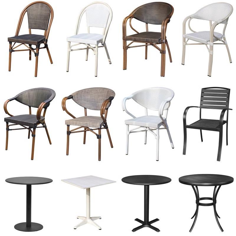 户外网布椅子防水防晒露天编藤椅子阳台室外露天咖啡厅奶茶店桌椅