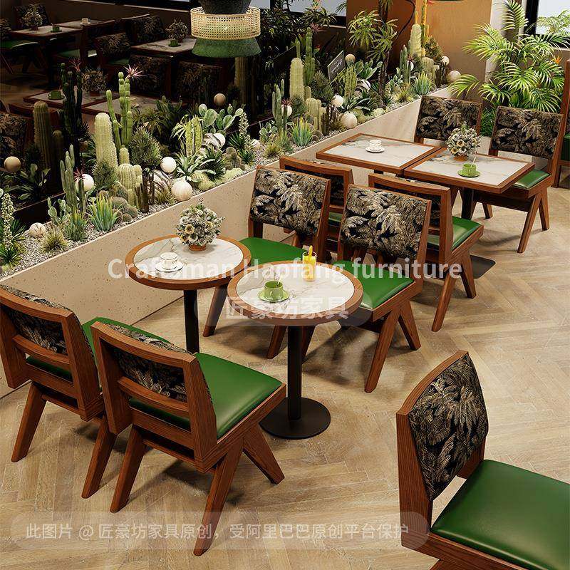 东南亚风格桌椅港式茶餐厅桌椅咖啡店烧烤店桌椅酒馆食堂餐饮家具