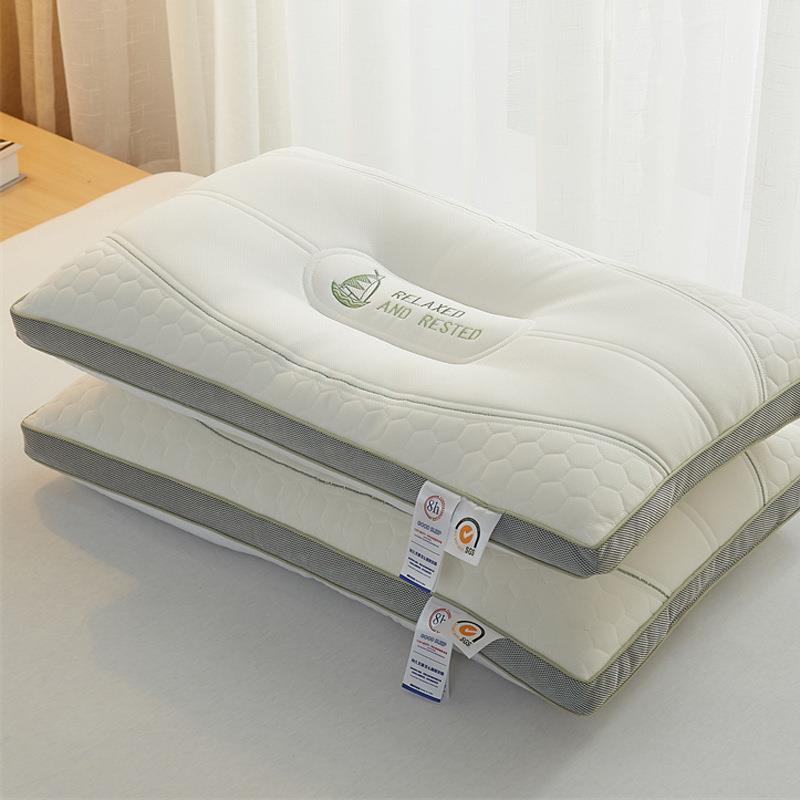 夏季乳胶全棉枕头一只装家用纯棉枕芯单人学生颈椎睡眠枕头芯护