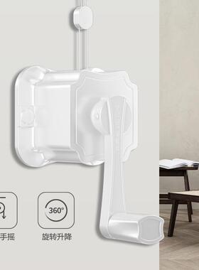 升晾衣架白色降用阳手摇晾衣台杆家室内晒衣架F9641192被子手动折