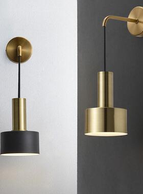 壁创意吊绳灯现代卧室床头灯现简代约黑金个性le571d厅背景墙客灯