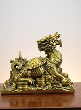 杨记铜摆黄铜龙龟件ALS宝龙元龟