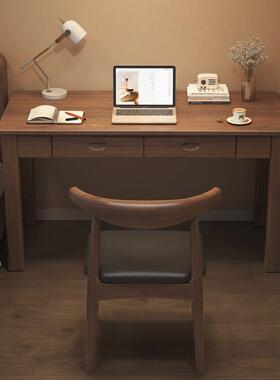 窄书桌全实木家用写字桌40/55cm学生专用电脑桌卧室学习桌小户型