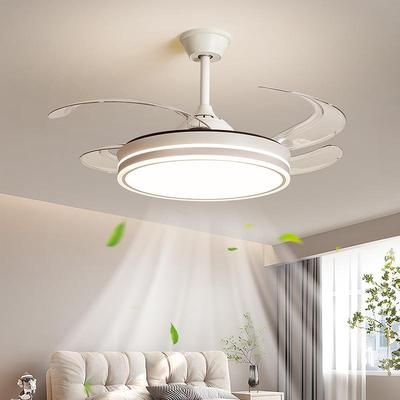 卧室吊扇灯简约现代主卧书房隐形静音电扇吸顶一体吊灯房间风扇灯