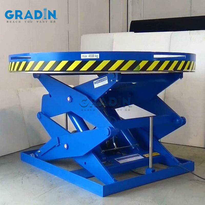 升降旋转舞台1吨2吨5吨10吨固定剪叉式升降平台升降机汽车旋转台