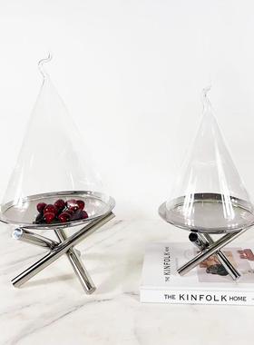 简8452现约代金属不锈钢水果饰盘果盆软装品样板间餐桌托收盘纳盘