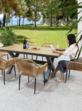 户外藤编桌椅庭院外露台花啡园家室椅具咖店LH-24829民宿阳台休闲