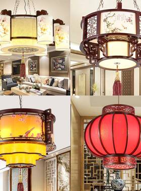 所中74722式吊灯厅实木国风古典中餐厅客吊灯书房会仿古木艺茶楼