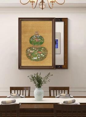 葫芦挂画风中古表电古箱装饰WMK画新中式复福禄花瓶图配电箱遮挡