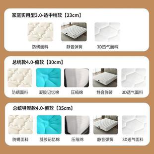 缩喜临门床垫白骑士KHE大白垫家用软压卷独立弹簧超加包厚乳胶床