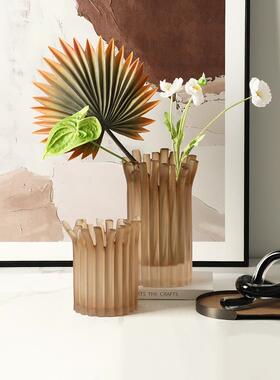 现代极花简抽象竖条脂树干瓶别墅玄高关客厅插花级FC-SZ250感创意