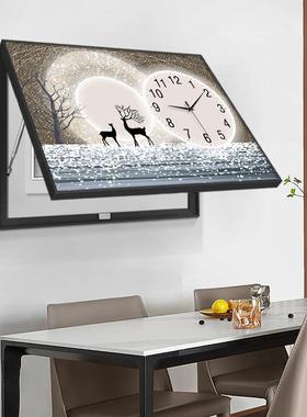 现代轻奢电表箱电装饰RQM画钟餐表挂钟客厅厅电配箱闸盒遮挡挂画