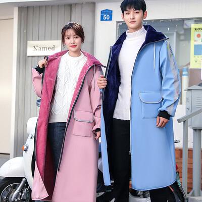 骑车电动车挡390风冬季加绒加厚电瓶车防被寒风防风防雨挡罩衣长