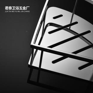锈钢304光双5002单层浴室置物架壁镜卫浴转角架卫生间角篮不50挂0