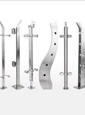 34249不锈钢0立立柱厂工程扶手商场柱玻璃栏杆家用阳栏台护栏围配